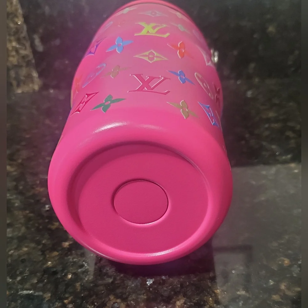 Stanley Pink Tumbler with Multicolor Design - Picture 3 of 6